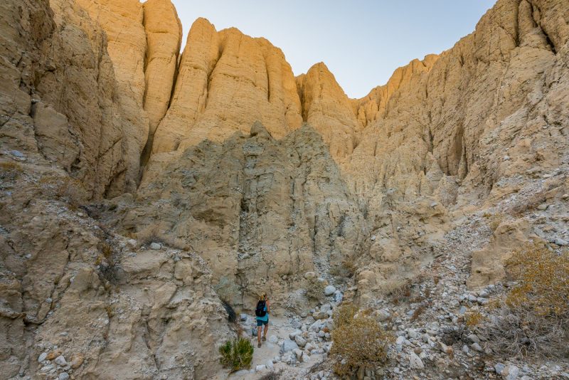 AnzaBorrego; deserts; dry wash; huge cliffs; tiny people; dirt roads; off road; California; San Andreas; Salton Basin