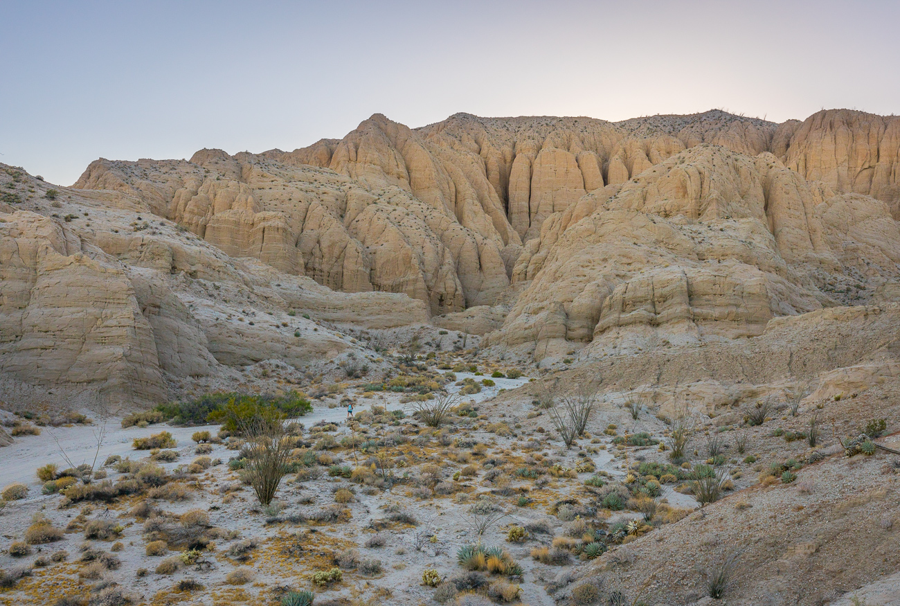 AnzaBorrego; deserts; dry wash; huge cliffs; tiny people; dirt roads; off road; California; San Andreas; Salton Basin