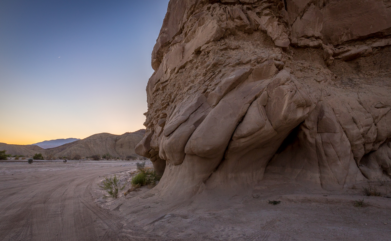 AnzaBorrego; deserts; dry wash; huge cliffs; tiny people; dirt roads; off road; California; San Andreas; Salton Basin